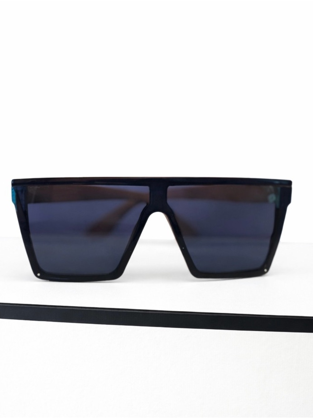 Sean John Black Shield Sunglasses - Minimal Shield Frame